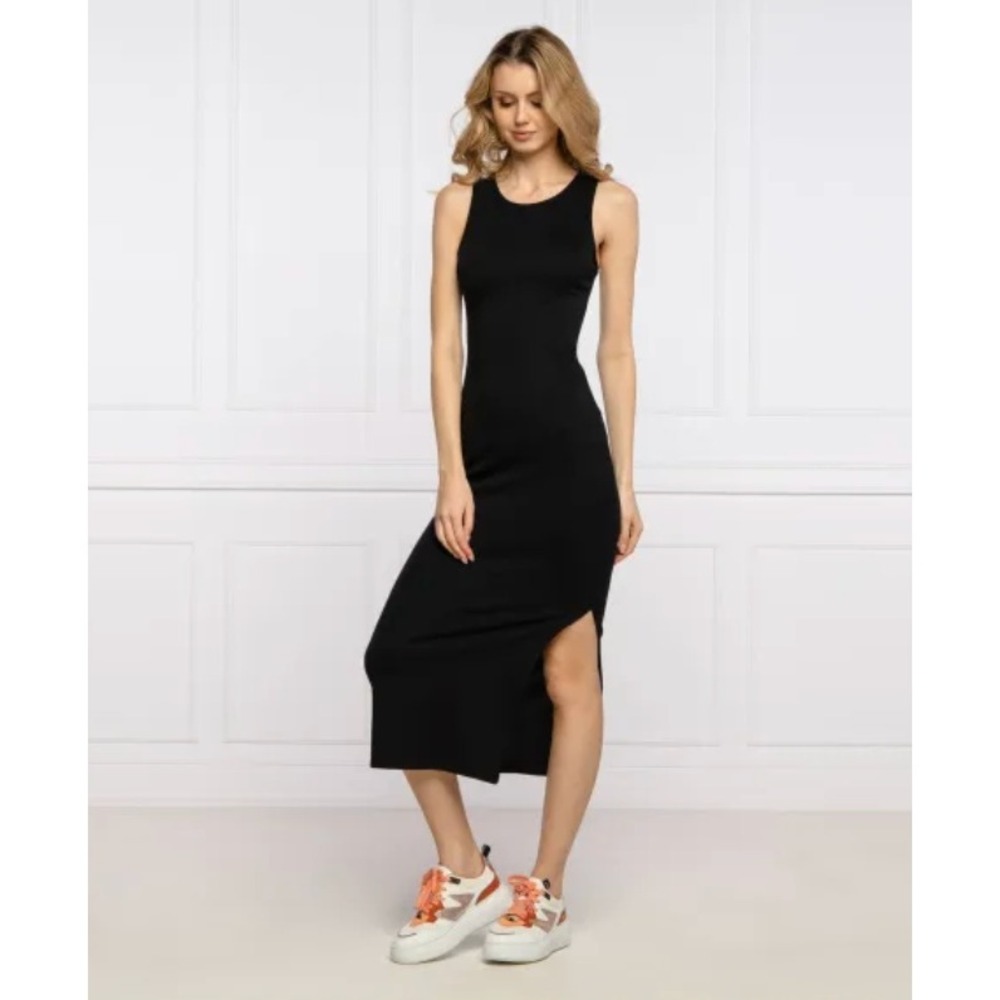 Armani Exchange AX Minimalist Black Tank Maxi Dress Bodycon Size S - Picture 2 of 8